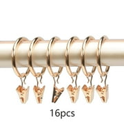 FACEGA 16Pcs Curtain Rings Firm Hold Curtain Rings with Clips Smooth Touch Drapery Clips with Rings 4.0*45mm