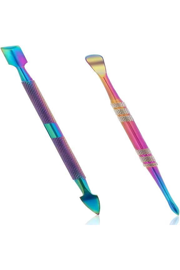 2 Pieces Wax Carving Tools,Stainless Steel Carving Wax Tools Rainbow Sculpting Tool Spoon Carving Tool for Wax Dabbing Tool Set Modeling Scraping Shaping (4.7inch)