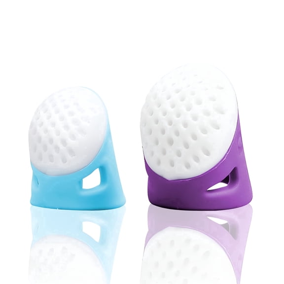 TUWAFE 2 Sizes Silicone Thimble Sewing Thimble Finger Protectors Thumb Guard Finger