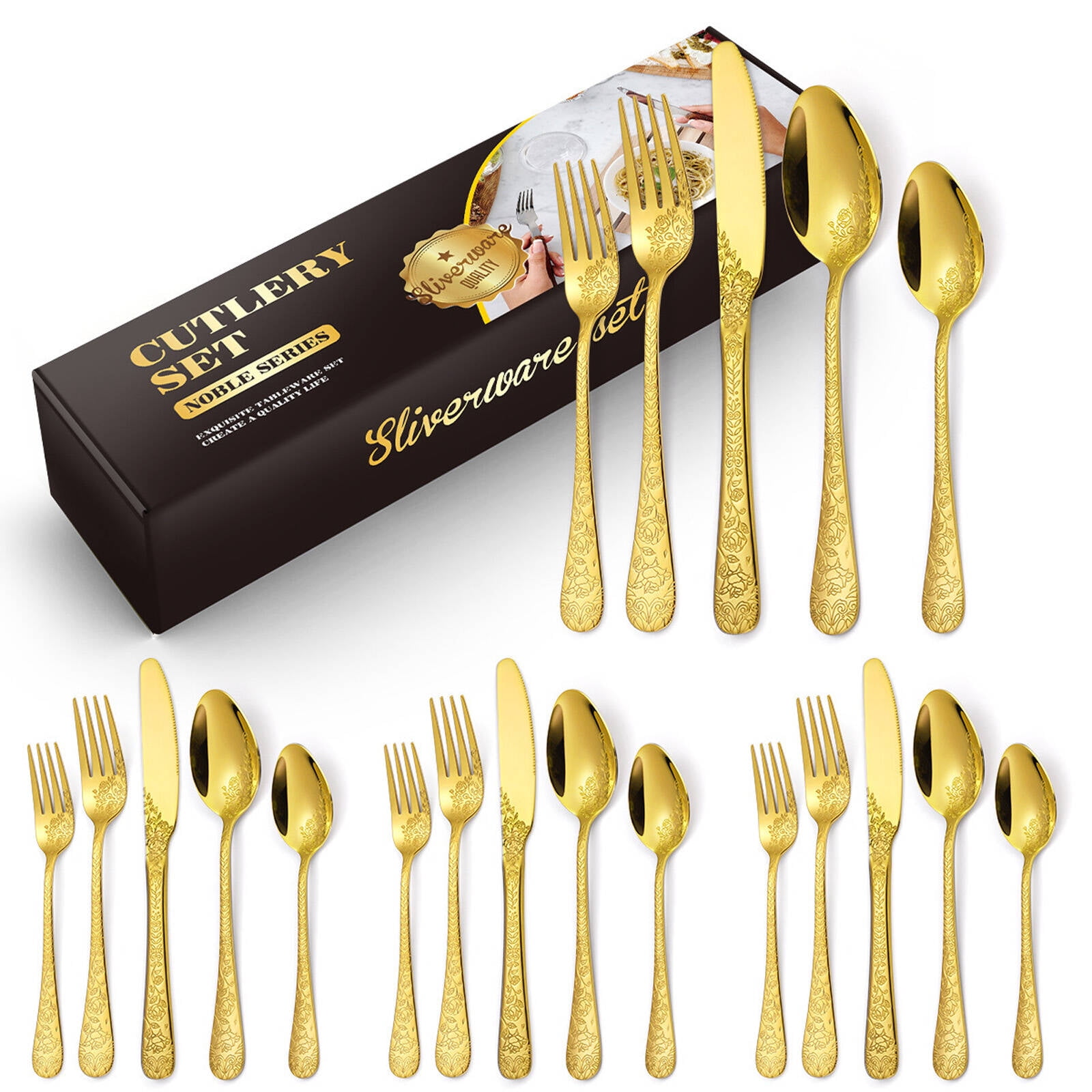 FACEGA 20Pcs Silicone Mixing Spoons Set,Exquisite Pattern Design Spoons ...