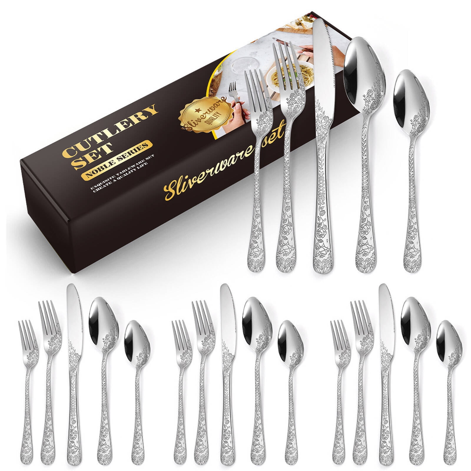 FACEGA 20Pcs Silicone Mixing Spoons Set,High-Quality Stainless Steel ...