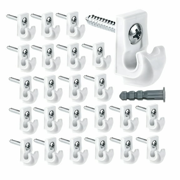 FACEGA 24Pcs Shelf Bracket for Wire Closet Shelving Heavy Duty White Down Wall Clip