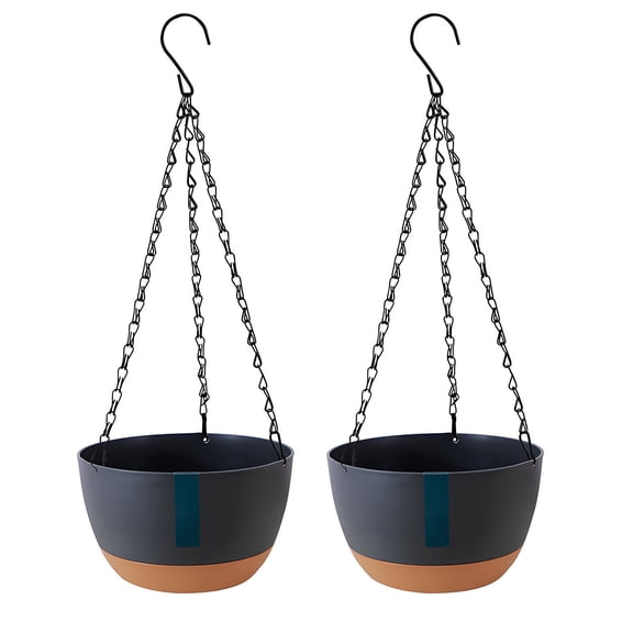 FACEGA 2Pcs Hanging Planters for Indoor Plants,Pp Resin Hanging Baskets for Plants Outdoor,Impact and Wear Resistant Hanging Planter