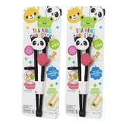 FACEGA 2Pcs Kids Chopsticks,Anti Slip Tips Chopsticks Reusable,Serrated Tips Chopsticks for Kids,Style2