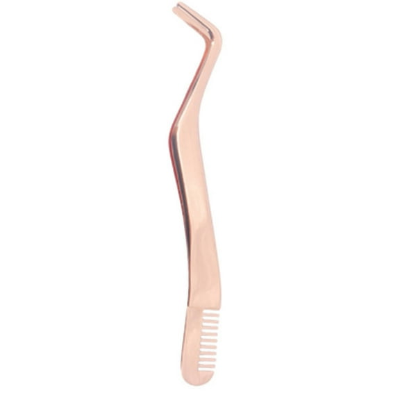 FACEGA 2Pcs Lash Tweezers Stainless Lash Applicator Tool Travel Eyelash Tweezers for Women,Rose Gold