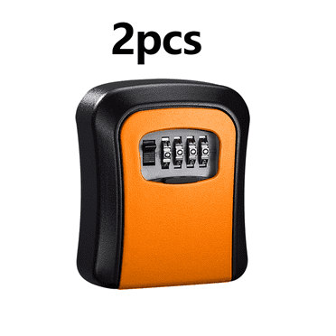 FACEGA 2Pcs Lock Box Safe Box Key Lock Box,Orange