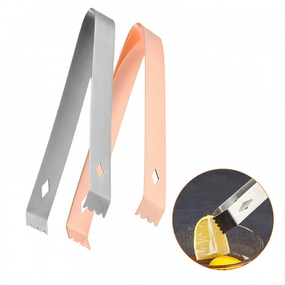 FACEGA 2Pcs Metal Tongs,Toothed Holding Tip Stainless Steel Kitchen Tongs for Cooking,U Form Grip 6.5"*2.8" Grilling Tongs,For Bbq, Buffet, Bartending,Mix1