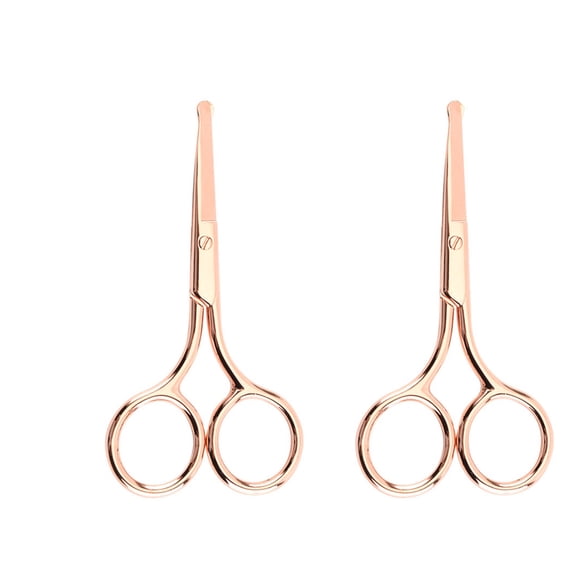 FACEGA 2Pcs Nose Hair Scissors,Precise Beard Scissors for Men,Multi-Function Hair Cutting Shears for Grooming,Ergonomic Grooming Scissors for Safe Use