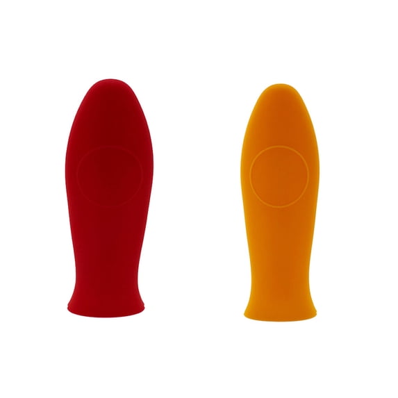 FACEGA 2Pcs Pot Handle Cover Anti-Slip Surface Provides a Secure Grip Handle Cover Red and Orange