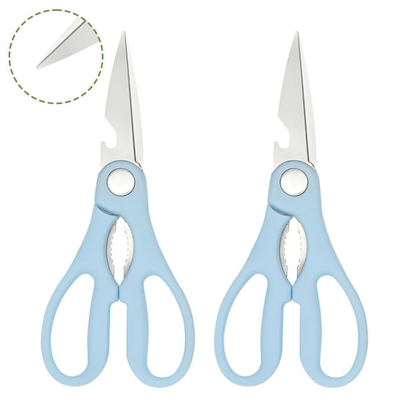 FACEGA 2Pcs Scissors All Purpose,Cold Walnuts 7.7" Small Scissors,Pp Handle Office Scissors,Blue
