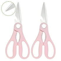 FACEGA 2Pcs Scissors All Purpose,Opening A Bottle Cap 7.7" Teacher Scissors,Pp Handle Mini Scissors,Pink