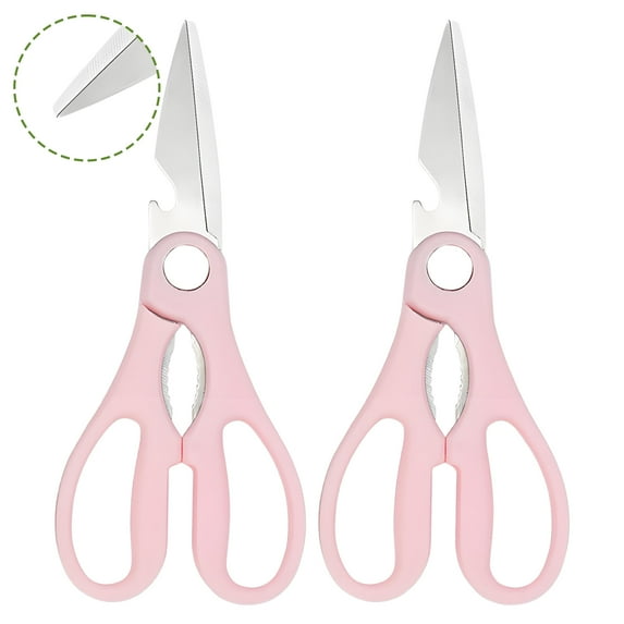 FACEGA 2Pcs Scissors All Purpose,Opening A Bottle Cap 7.7" Teacher Scissors,Pp Handle Mini Scissors,Pink
