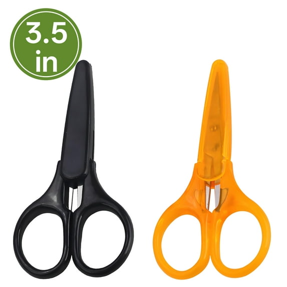 FACEGA 2Pcs Scissors All Purpose,Pointed 3.5" Craft Scissors,Straight Handle School Scissors,Multcolor3