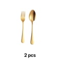 thumbnail image 1 of FACEGA 2Pcs Spoons and Forks Set Gold Serving Utensils Kitchen Must Haves,Golden2, 1 of 2
