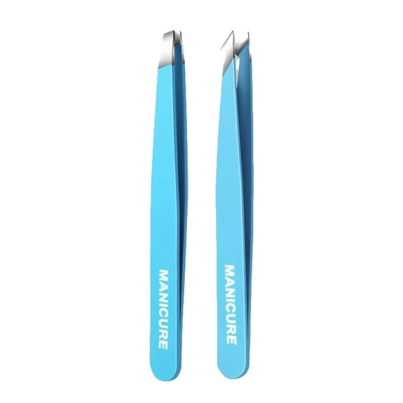FACEGA 2Pcs Tweezers,Multi-Functional Beauty Tool Tweezer for Women,Compact and Portable Design Eyebrow Tweezers,Blue,Style11