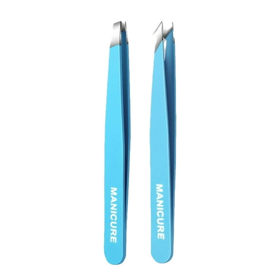 FACEGA 2Pcs Tweezers,Precise Grip Tweezers for Men,Effortless Hair Removal Perfect Finish Tweezers for Women,Style11,Blue