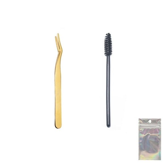 FACEGA 2Pcs Tweezers,Premium Stainless Steel Construction Tweezer for Women,Rounded Tip for Safe & Comfortable Lash Extension Tweezer,Gold