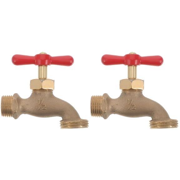 FACEGA 2pcs Brass Outdoor Garden Faucet Bathroom Wall Mount Water Decorative Hose Single Cold Tap NPT 1/2 inch Connection Spigot
