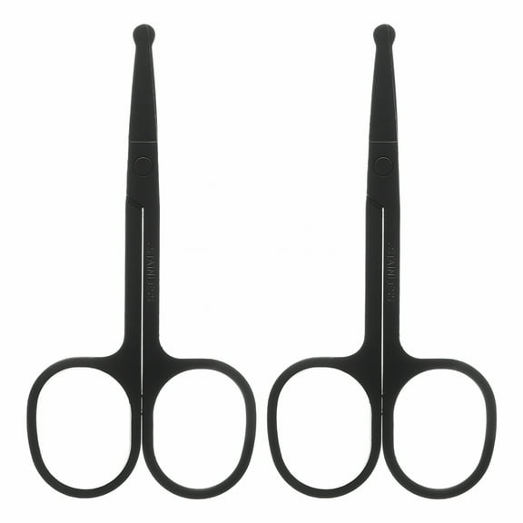 FACEGA 2pcs Nose Hair Trimming Scissors Stainless Steel Rounded Tip Grooming Shears Manual Nose Hair Trimmer Shear for Men Women