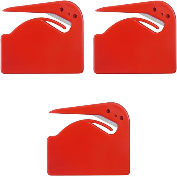 FACEGA 3 Pack Letter Openers Envelope Slitters,Plastic Mail Opener with Blade Paper Knife (Red)
