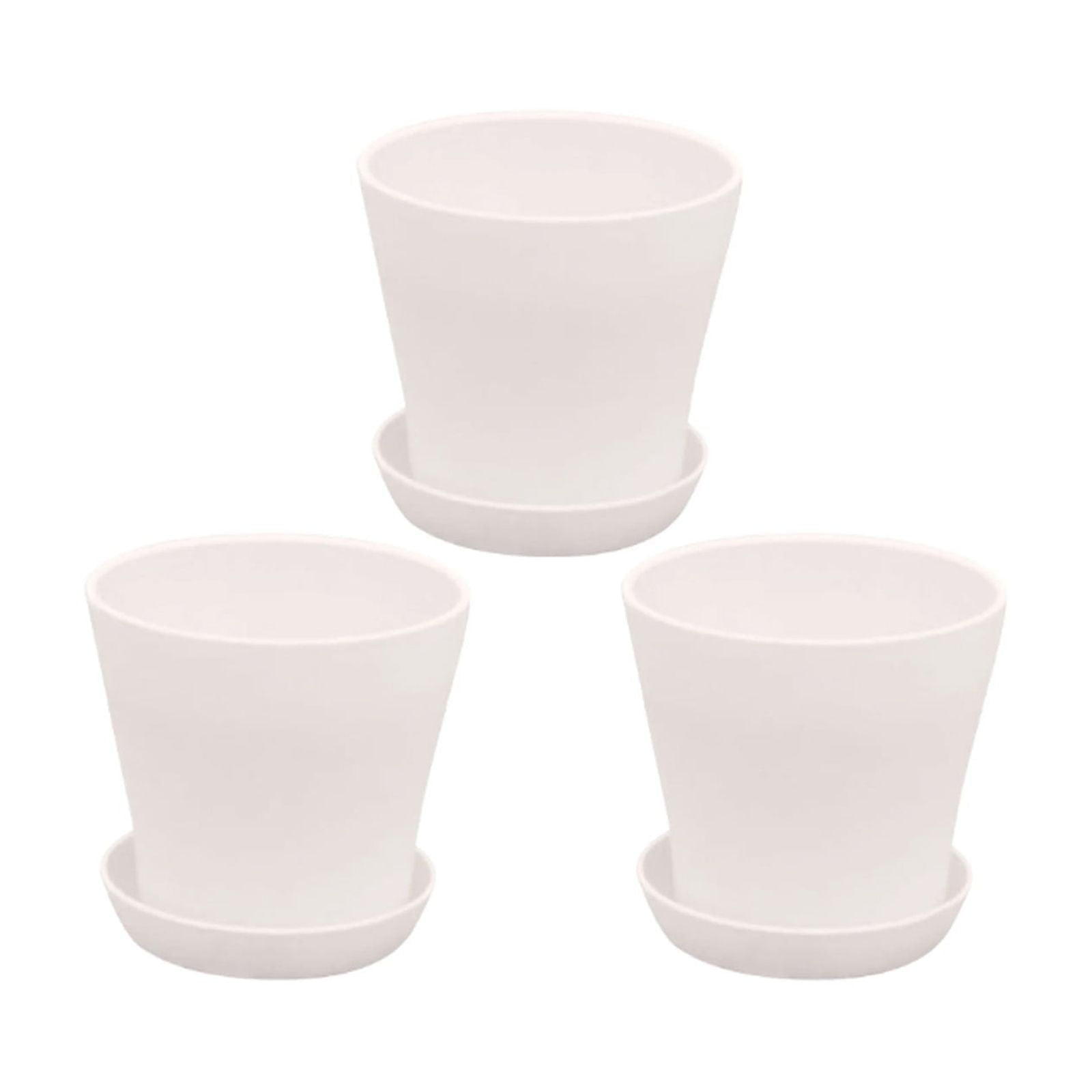 FACEGA 3 Pcs Plant Pots,Minimalist Planters For Indoor Plants,Durable Plastic Plant Pot With Drainage