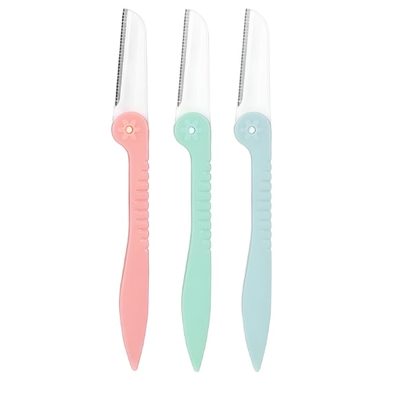FACEGA 3 Pieces Eyebrow Razor Eyebrow Razors Shaver Microblades for Women Face Hair Dermaplaning Tool Shaper Trimmer with Precision Cover Skincare
