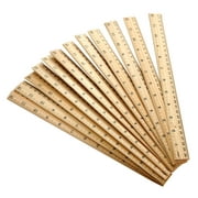 FACEGA 30pcs Wooden Ruler Double Scale Measuring Ruler for Home School Classroom Office (30cm)