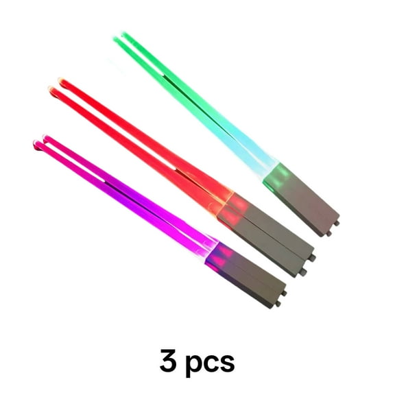 FACEGA 3Pcs Chop Sticks Food-Grade Lightsaber Chopsticks Non-Slip Party Tableware Chopsticks Reusable,Pink&Green&Red