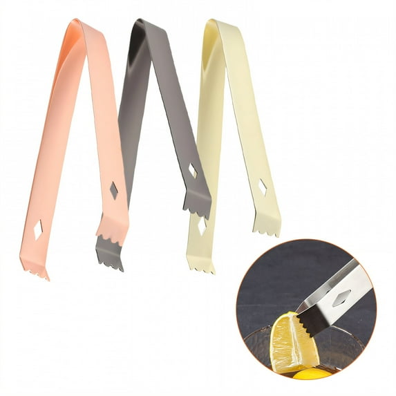 FACEGA 3Pcs Metal Tongs,Jagged Gripping Jaw Stainless Steel Bbq Tongs,U Shape Handle 6.5"*2.8" Kitchen Tongs for Cooking,For Bbq, Buffet, Bartending,Mix14