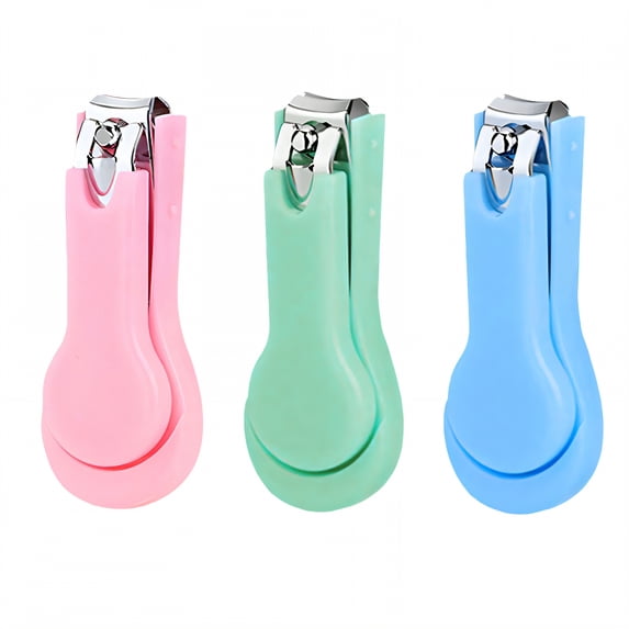 FACEGA 3Pcs Nail Clippers,Hygienic Use Baby Nail Clippers,Non-Toxic and Safe Materials Nail Tools,Color Mixing3