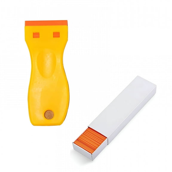 FACEGA 3Pcs Plastic Razor Blades,Durable Multi-Function Plastic Scraper Tool,Safe Razor Blade Scraper,Yellow