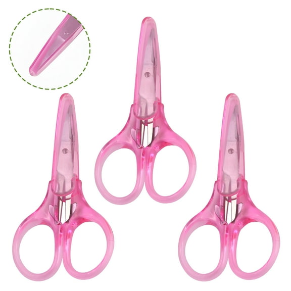 FACEGA 3Pcs Scissors All Purpose,Pointed 3.5" Embroidery Scissors,Straight Handle Adult Scissors,Pink