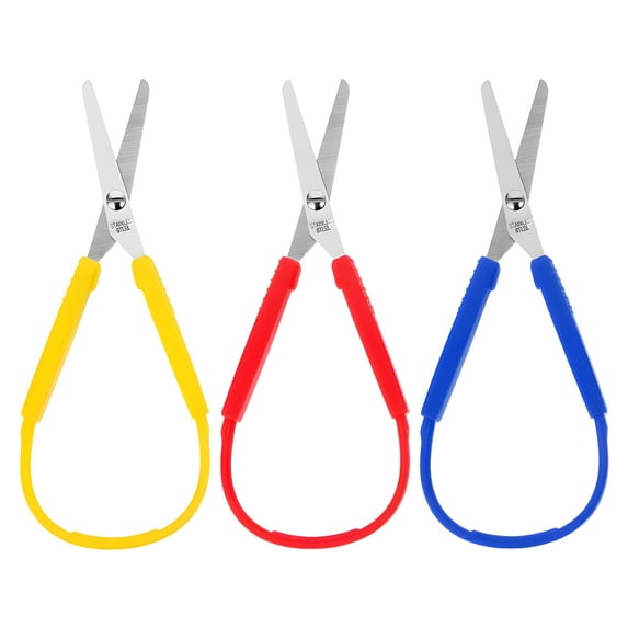 FACEGA 3Pcs Scissors For Office,Safe Rounded Tip Safety Scissors,Ergonomic Comfortable Craft Scissors,Colorful Fun Scissors Bulk For Office,Home Crafts Use