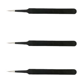 Set of 4 Cross Lock Fiber Grip Tweezers Self Closing 6-1/2