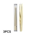 thumbnail image 1 of FACEGA 3Pcs Tweezers,Fish Scale Grip Tweezers for Women,Built to Last with Stainless Steel Tweezers for Men,Gold, 1 of 3