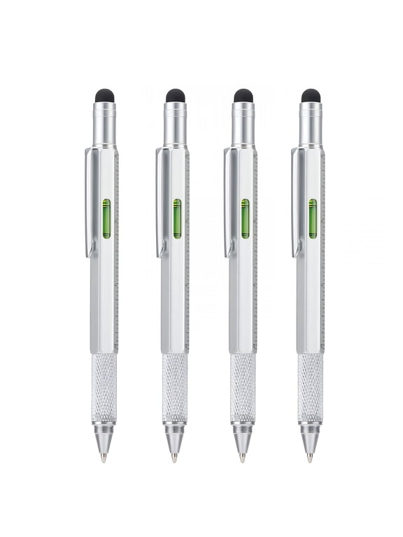 4-Pack 6-in-1 Multi Tool Pen, Ballpoint Stylus & Screwdriver Set, Cool Gadgets Gifts for Men, Stocking Stuffers