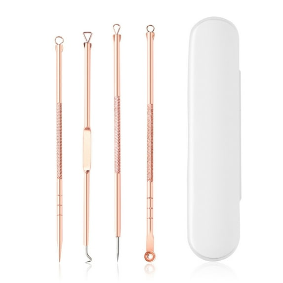 FACEGA 4Pcs Black Head Remover for Face,Ergonomic Design Pimple Extractor, Stainless Steel Blackhead Extractor Tools