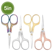FACEGA 4Pcs Scissors All Purpose,Plum Blossom Relief 5" Adult Scissors,Pointed Craft Scissors,Multcolor1