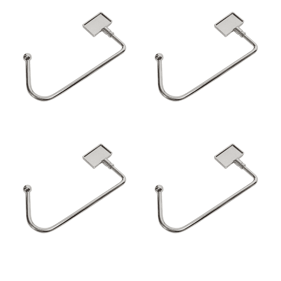 FACEGA 4Pcs Stocking Hangers,No Need to Stick Stocking Hanger,No Break Easy to Clean Stocking Holder,Silver