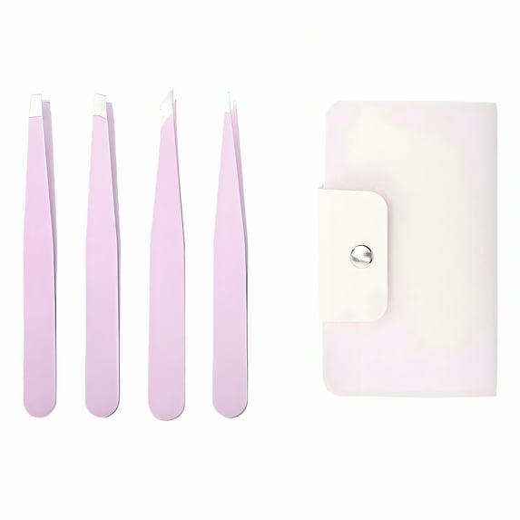 FACEGA 4Pcs Tweezers,Four Different Tip Designs Tweezer,Comfortable Grip Tweezer for Men,Style8