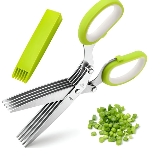 FACEGA 5-Layer Stainless Steel Multi-Function Scissors for Chopping Herbs Vegetables&Office Paper Shredding,Kitchen Scissors&Office Scissors with Time-Saving Design (10 Knives Equivalent) Ergonomic