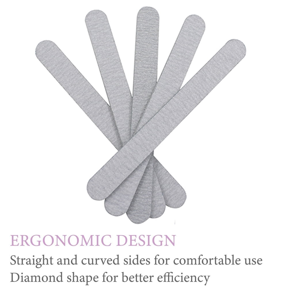 Visland 5 Pack Nail Files for Acrylic and Natural Nails 100/180 Double Sided Emery Board Professional Manicure Pedicure Nail Tools