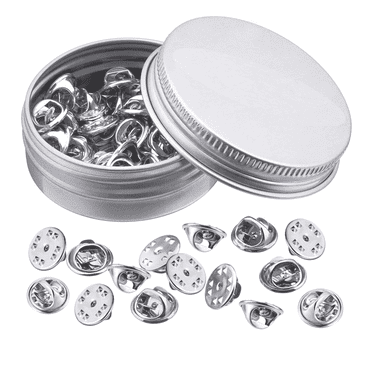 FACEGA 50Pcs Locking Pin Backs,Suitable for Various Items Pin Backs,Pins, Bags, Clothes Brooch Pins,Silver