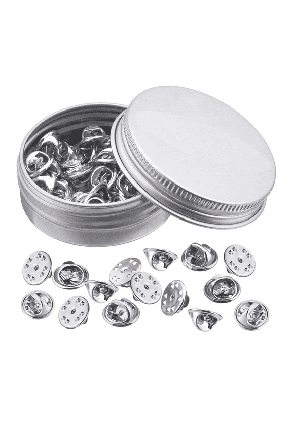 50Pcs Locking Pin Backs,Suitable for Various Items Pin Backs,Pins, Bags, Clothes Brooch Pins,Silver