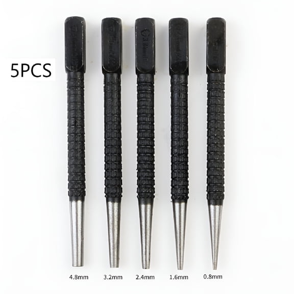 FACEGA 5Pc Nail Punch Set Knurled Body Square Punch Length 100Mm Punching Tool