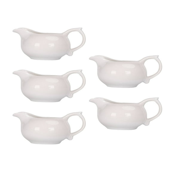 FACEGA 5Pcs Gravy Boat Crafted from Superb White Porcelain for Elegance and Durability Sauce Boat