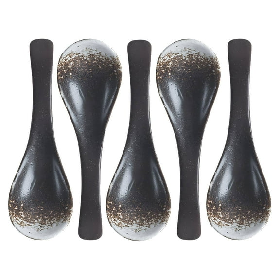 FACEGA 5Pcs Soup Spoons,Elegant Japanese Style Tea Spoons,Adds Charm to Dining Chinese Soup Spoons,Style3