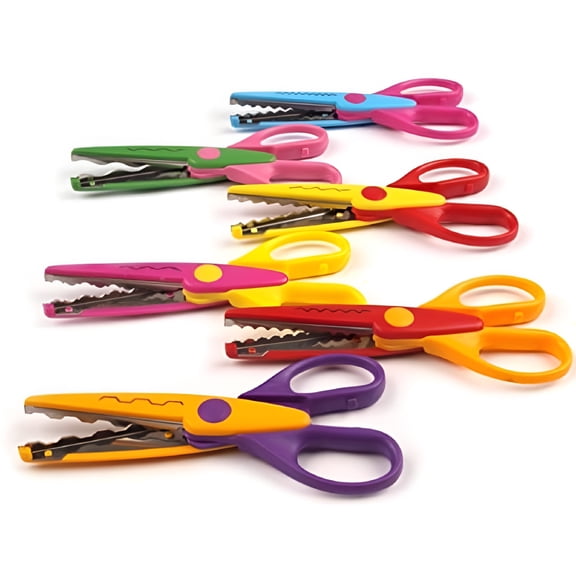 FACEGA 6-Pack Zig Zag Scissors, Designer Pinking Shears for DIY Crafts, Scrapbooking, Greeting Cards, and Border Making