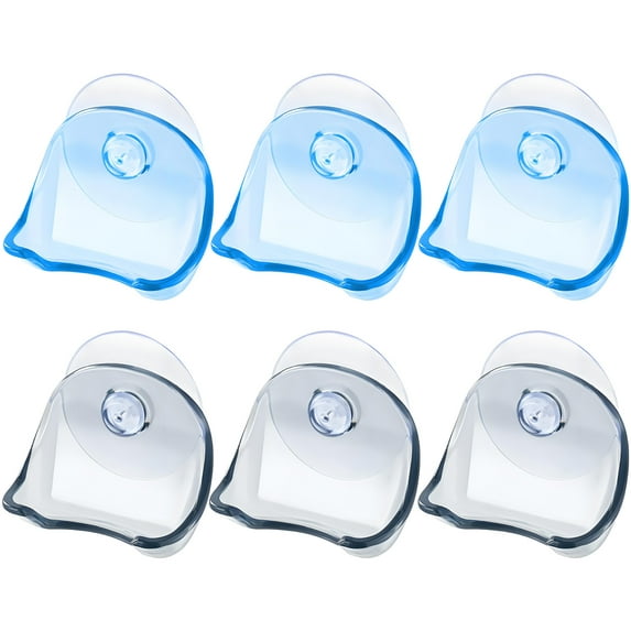 FACEGA 6 Pcs Razor Holder for Shower,Suction Mount Design Shower Razor Holder for Wall,No Drilling Easy Installation Razor Holder,Gray & Blue