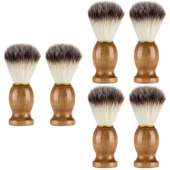 FACEGA 6 Pcs Shaving Brush Wood Handle Beard Brush Shave Accessory Man, for Shaving, Grooming, Travel, Home, Barber Use, Lather Application, Beard Care, Smooth Shave, Exfoliation, Daily Routine